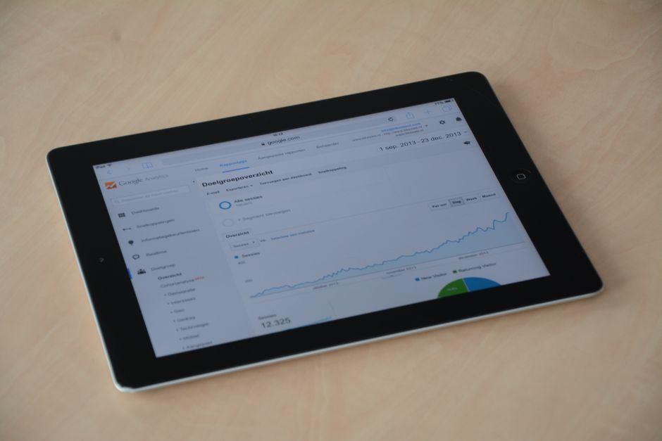 website analytics dashboard screen